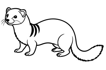ferret silhouette line art vector illustration