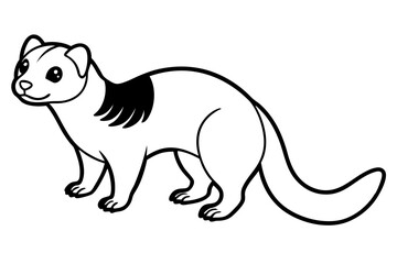 ferret silhouette line art vector illustration