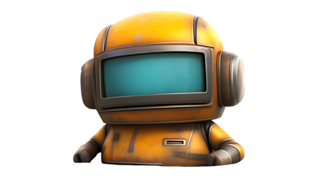 Futuristic Robot in a Protective Suit with Visor Ideal for SciFi and Technology Themes