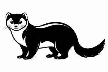 ferret silhouette line art vector illustration