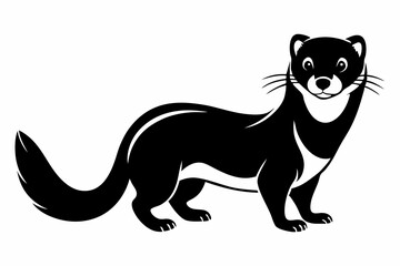 ferret silhouette line art vector illustration