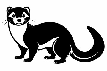 ferret silhouette line art vector illustration