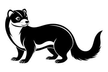 ferret silhouette line art vector illustration