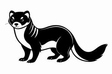 ferret silhouette line art vector illustration