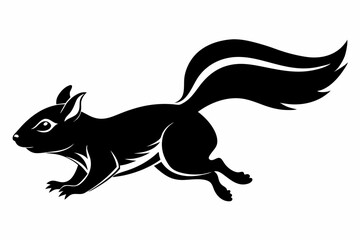 flying squirrel silhouette line art vector illustration
