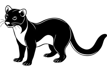 fossa silhouette line art vector illustration