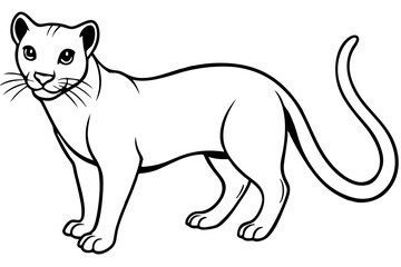 fossa silhouette line art vector illustration