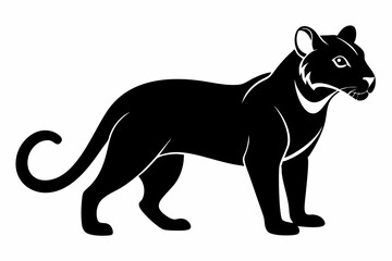 fossa silhouette line art vector illustration