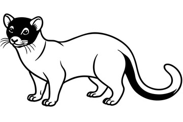 fossa silhouette line art vector illustration
