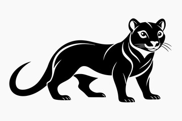 fossa silhouette line art vector illustration