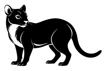 fossa silhouette line art vector illustration