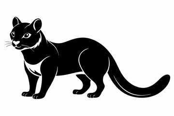 fossa silhouette line art vector illustration