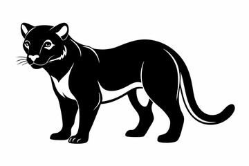 Obraz premium fossa silhouette line art vector illustration