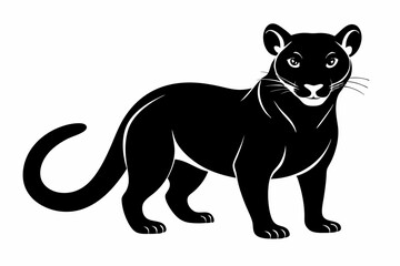 fossa silhouette line art vector illustration