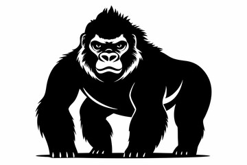 gorilla silhouette line art vector illustration