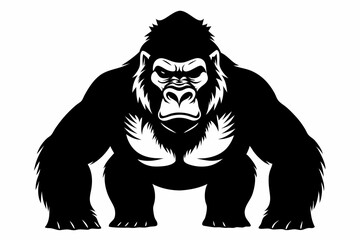 gorilla silhouette line art vector illustration