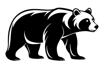grizzly bear silhouette line art vector illustration
