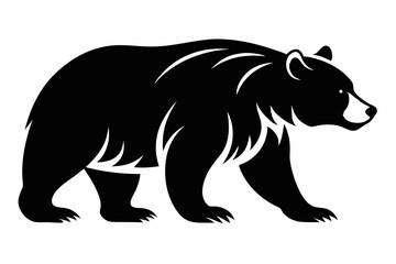 grizzly bear silhouette line art vector illustration