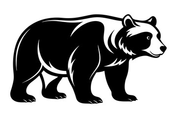 grizzly bear silhouette line art vector illustration
