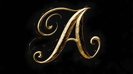 Elegant uppercase cursive a letter design for applications in creative and artistic typography. Enchanted Script. Illustration