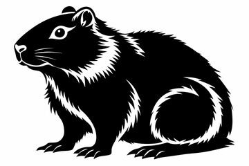 Fototapeta premium groundhog silhouette line art vector illustration