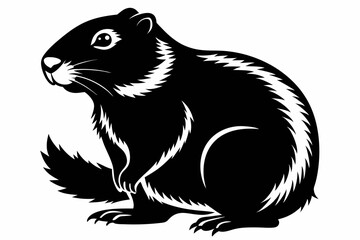 Fototapeta premium groundhog silhouette line art vector illustration