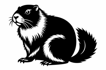 groundhog silhouette line art vector illustration