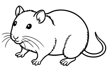 hamster silhouette line art vector illustration
