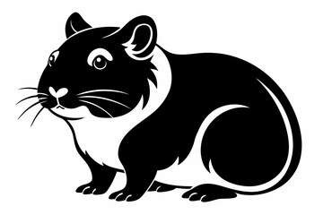 Obraz premium hamster silhouette line art vector illustration