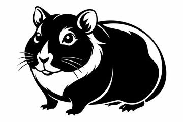 hamster silhouette line art vector illustration