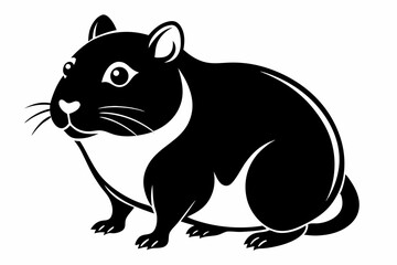hamster silhouette line art vector illustration