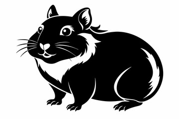 hamster silhouette line art vector illustration