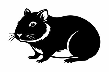 hamster silhouette line art vector illustration