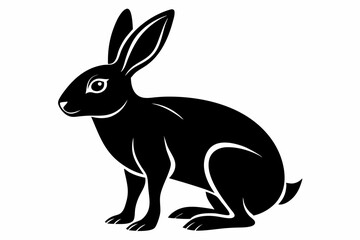 hare silhouette line art vector illustration
