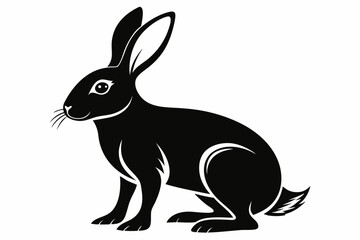 hare silhouette line art vector illustration