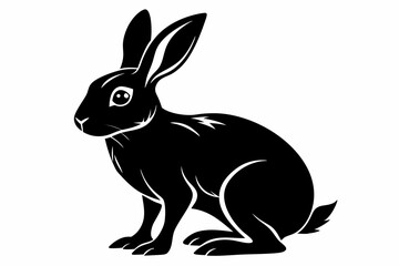 hare silhouette line art vector illustration