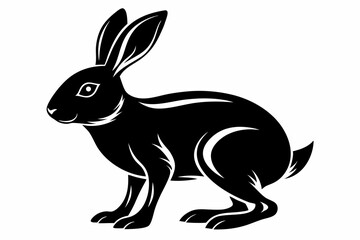 hare silhouette line art vector illustration