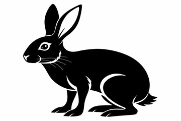 hare silhouette line art vector illustration