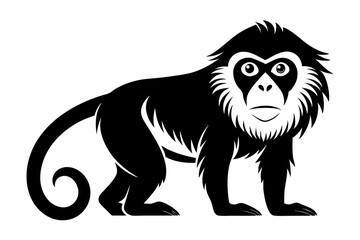 Obraz premium howler monkey silhouette line art vector illustration