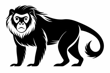 Obraz premium howler monkey silhouette line art vector illustration