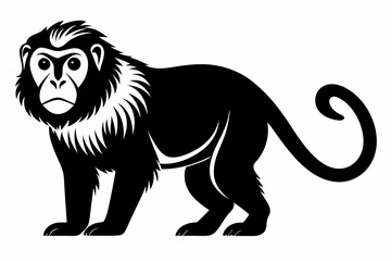 Obraz premium howler monkey silhouette line art vector illustration