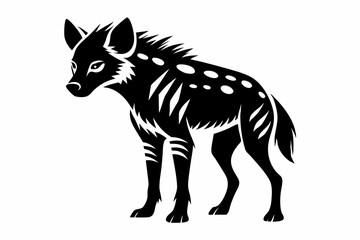 hyena silhouette line art vector illustration