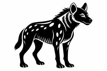 hyena silhouette line art vector illustration