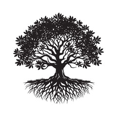 Mangrove Tree Vector Silhouette, Coastal Nature Tree Outline, Unique Root System Clipart for Wall Art, Logos, Stickers, Apparel, Digital Prints, Crafts, Posters, and Home Decor.