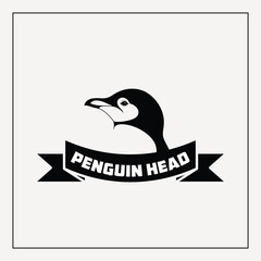 Penguin Head Silhouette Vector