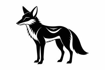 jackal silhouette line art vector illustration