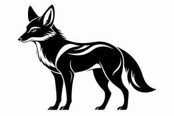 jackal silhouette line art vector illustration