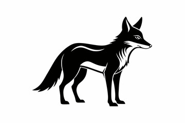 jackal silhouette line art vector illustration