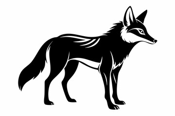 jackal silhouette line art vector illustration