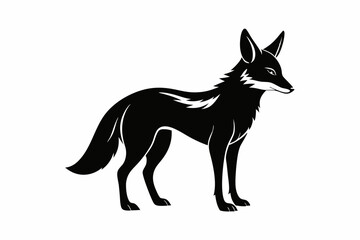 jackal silhouette line art vector illustration
